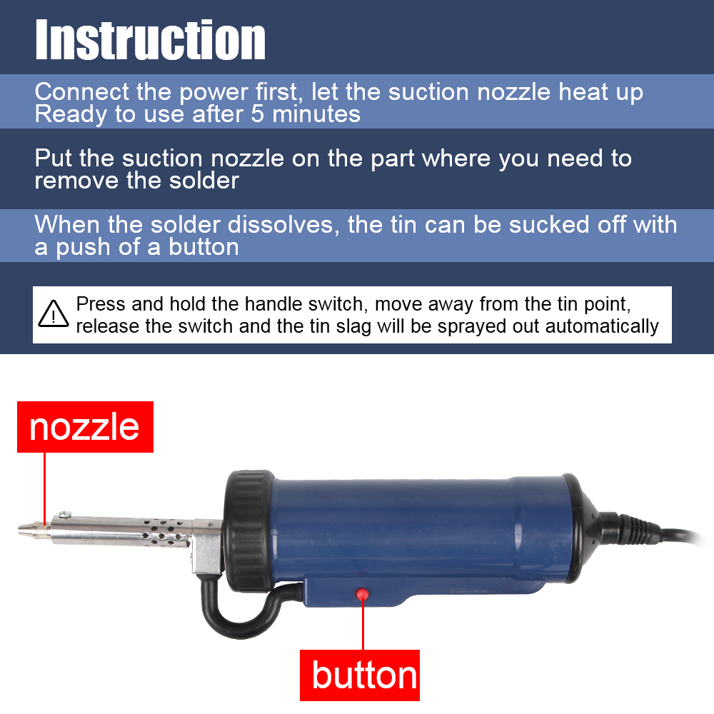 Automatic Remove Pump with 3 S - Desoldering Pump Electric Vacuum Station recension och pris